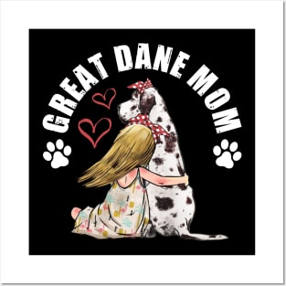 Great Dane Mom Funny Dog Lovers Mama Women Girls Gift T-Shirt Posters and Art